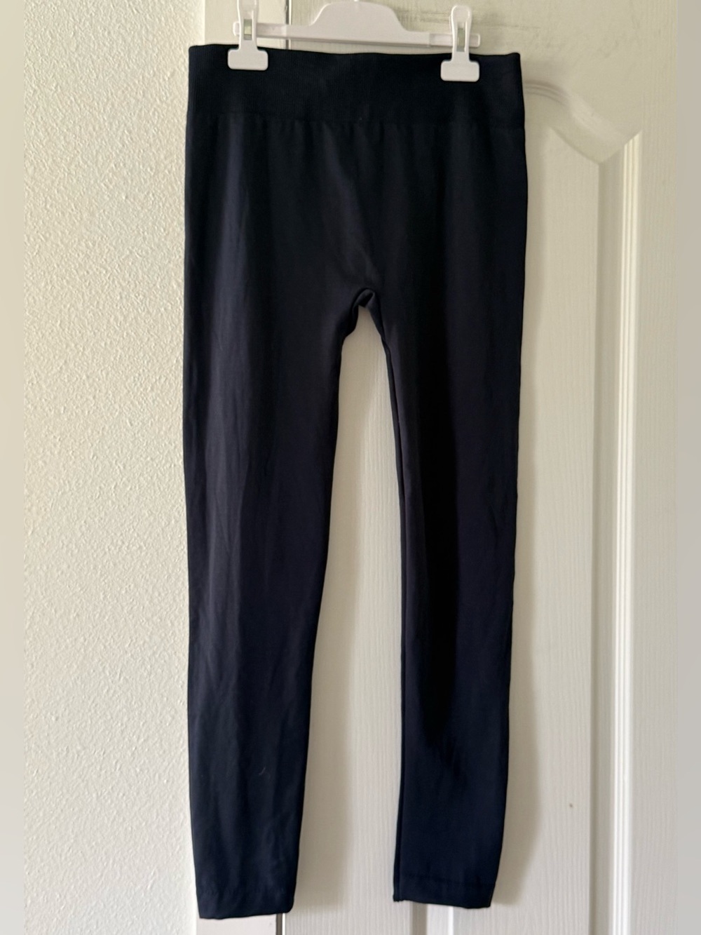 HUE Brushed Seamless Leggings L/XL Navy Fleece Lined High Rise NWT